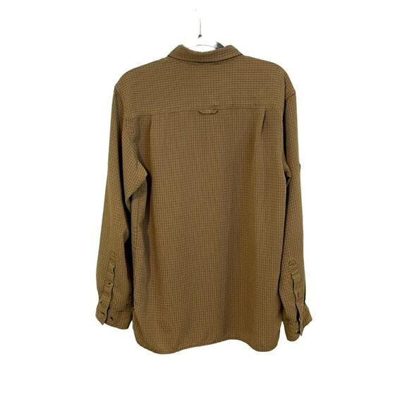 The North Face LS Hiking Shirt Tan/Blue Checked Modal Blend Men's Size M - Picture 3 of 9